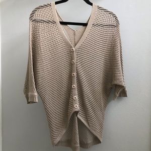 Tan button up cover up